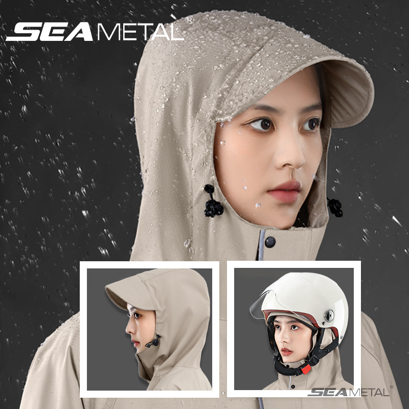 Cycling Gear In Rain - SEAMETAL Motorcycle Raincoat Electric Bike Rain