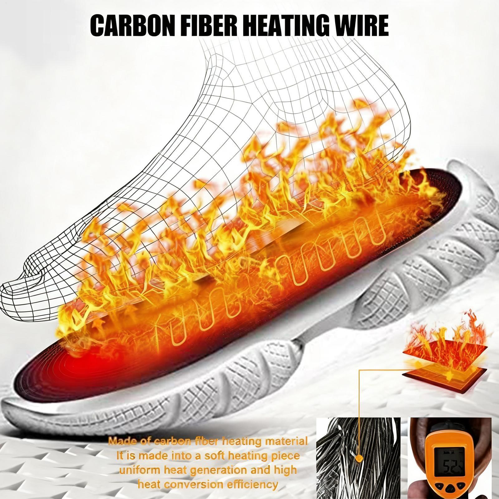 Cycling Shoe Insoles - Heated Shoe Insoles Cuttable Warming Boot