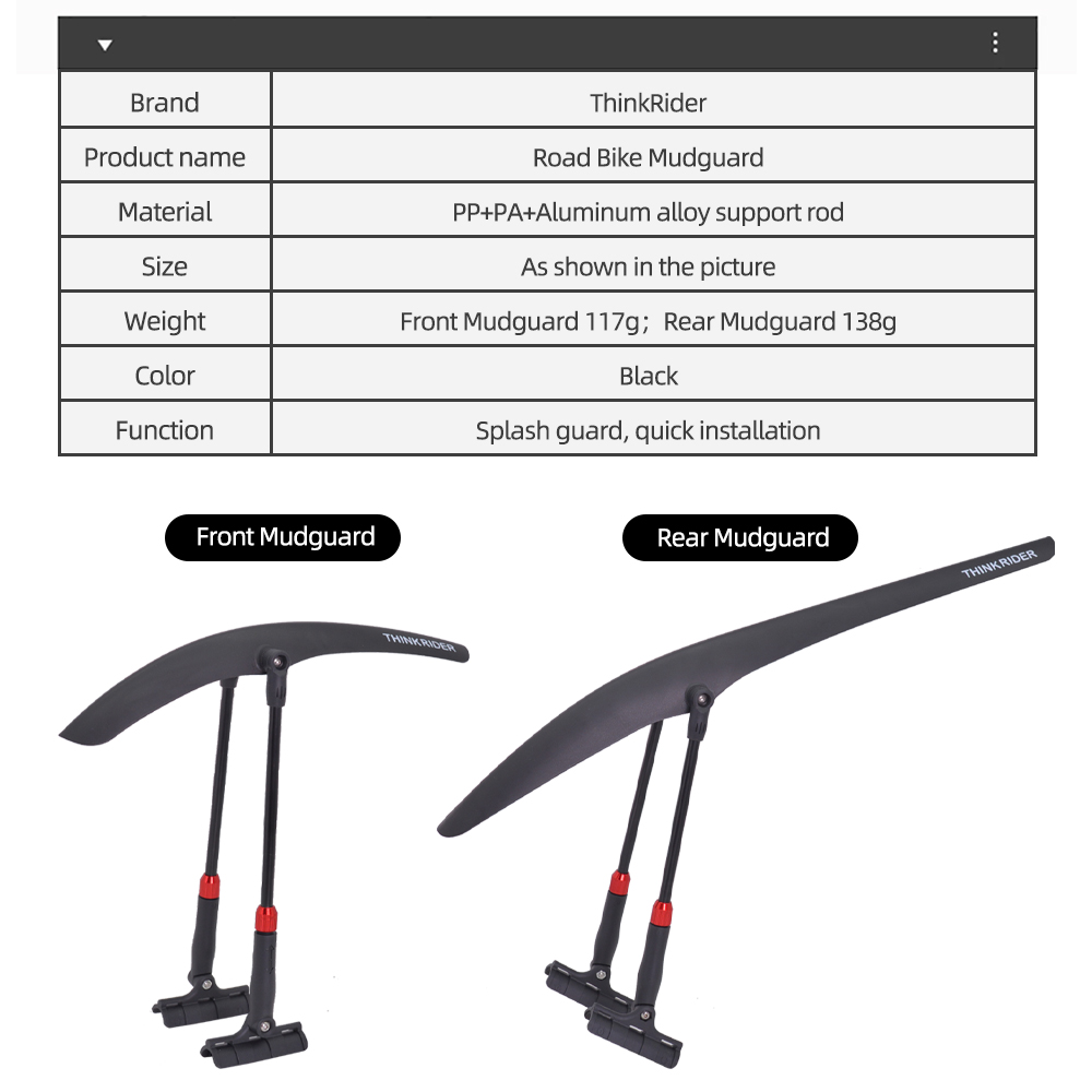 ThinkRider Road Cycling Fender - Bike Fender Set review and price